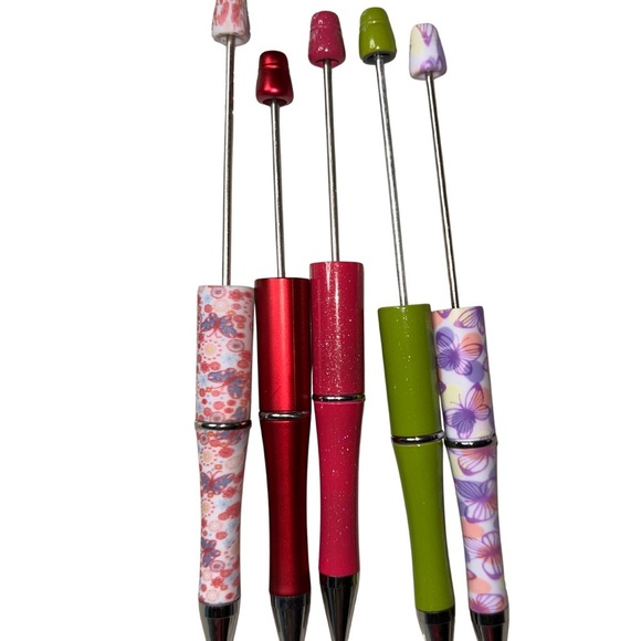 Colorful Floral and Solid DIY bead pens —- set of 5. - Picture 1 of 1